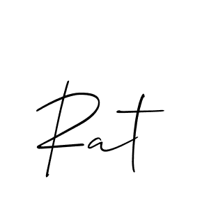 Design your own signature with our free online signature maker. With this signature software, you can create a handwritten (Allison_Script) signature for name Rat. Rat signature style 2 images and pictures png