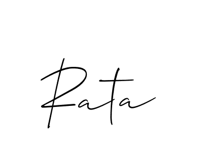 Make a beautiful signature design for name Rata. With this signature (Allison_Script) style, you can create a handwritten signature for free. Rata signature style 2 images and pictures png