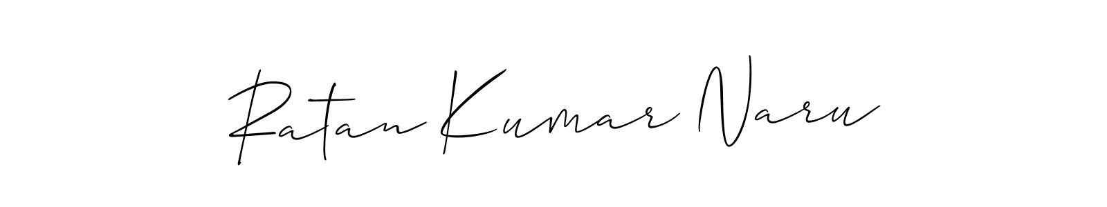 Allison_Script is a professional signature style that is perfect for those who want to add a touch of class to their signature. It is also a great choice for those who want to make their signature more unique. Get Ratan Kumar Naru name to fancy signature for free. Ratan Kumar Naru signature style 2 images and pictures png