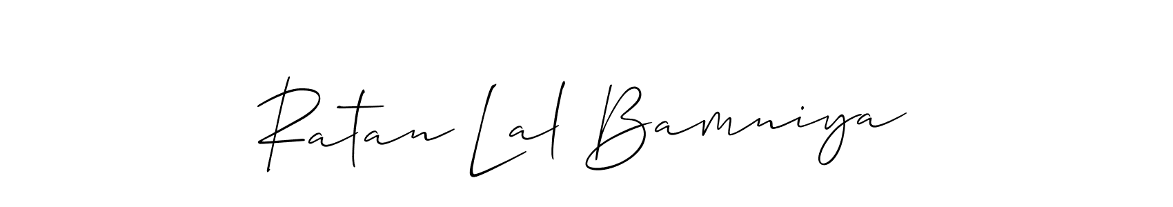 Similarly Allison_Script is the best handwritten signature design. Signature creator online .You can use it as an online autograph creator for name Ratan Lal Bamniya. Ratan Lal Bamniya signature style 2 images and pictures png