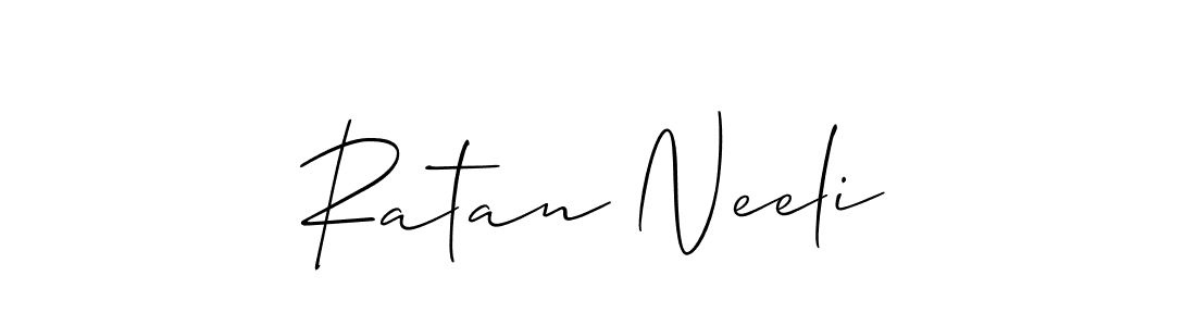 How to make Ratan Neeli name signature. Use Allison_Script style for creating short signs online. This is the latest handwritten sign. Ratan Neeli signature style 2 images and pictures png