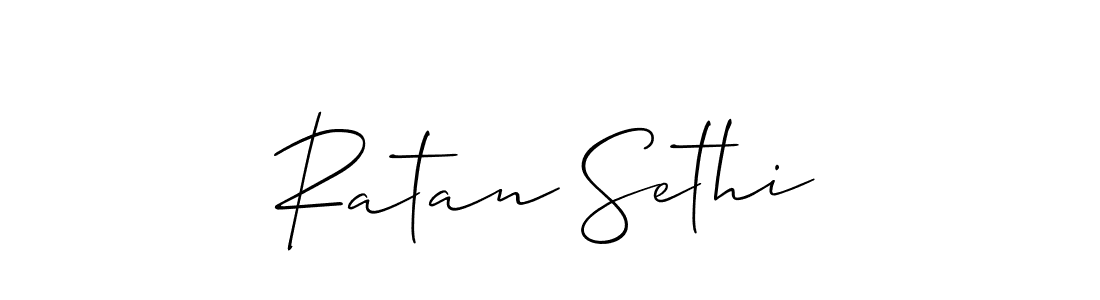 The best way (Allison_Script) to make a short signature is to pick only two or three words in your name. The name Ratan Sethi include a total of six letters. For converting this name. Ratan Sethi signature style 2 images and pictures png