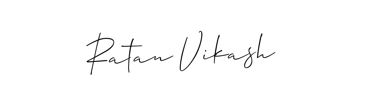 if you are searching for the best signature style for your name Ratan Vikash. so please give up your signature search. here we have designed multiple signature styles  using Allison_Script. Ratan Vikash signature style 2 images and pictures png