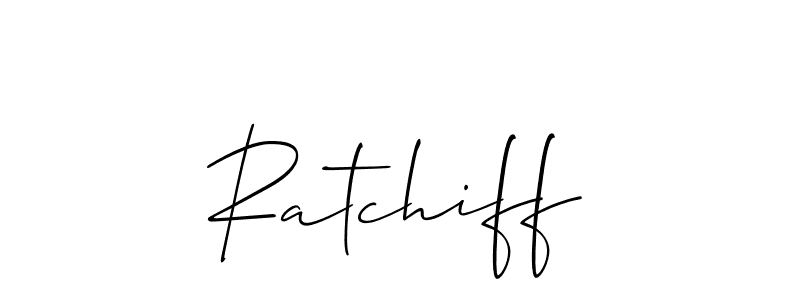 The best way (Allison_Script) to make a short signature is to pick only two or three words in your name. The name Ratchiff include a total of six letters. For converting this name. Ratchiff signature style 2 images and pictures png