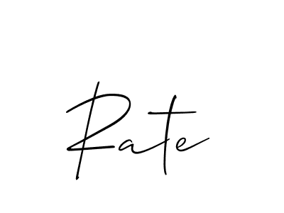 Also You can easily find your signature by using the search form. We will create Rate name handwritten signature images for you free of cost using Allison_Script sign style. Rate signature style 2 images and pictures png