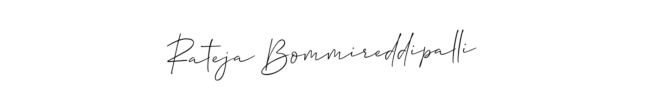 Allison_Script is a professional signature style that is perfect for those who want to add a touch of class to their signature. It is also a great choice for those who want to make their signature more unique. Get Rateja Bommireddipalli name to fancy signature for free. Rateja Bommireddipalli signature style 2 images and pictures png