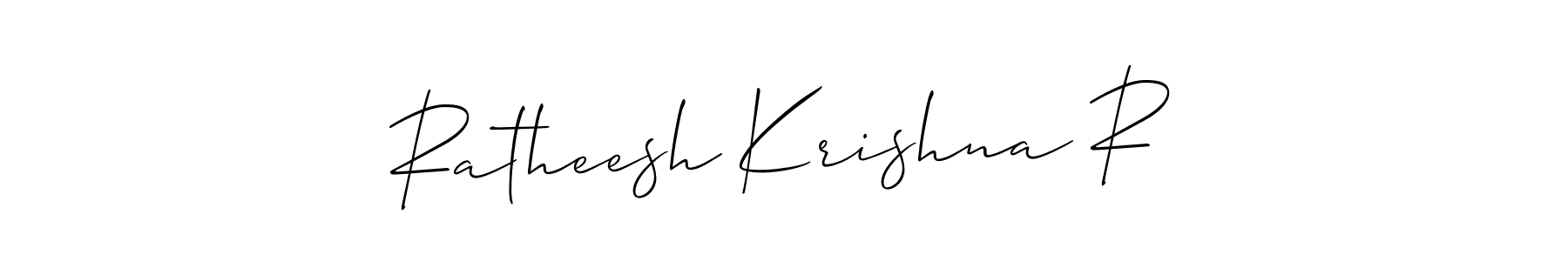 Ratheesh Krishna R stylish signature style. Best Handwritten Sign (Allison_Script) for my name. Handwritten Signature Collection Ideas for my name Ratheesh Krishna R. Ratheesh Krishna R signature style 2 images and pictures png