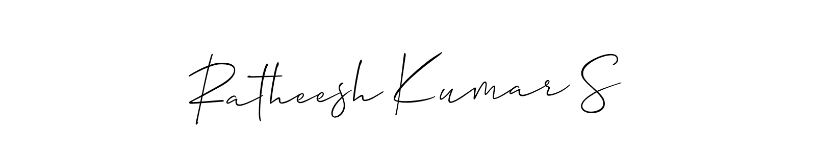 Make a beautiful signature design for name Ratheesh Kumar S. With this signature (Allison_Script) style, you can create a handwritten signature for free. Ratheesh Kumar S signature style 2 images and pictures png