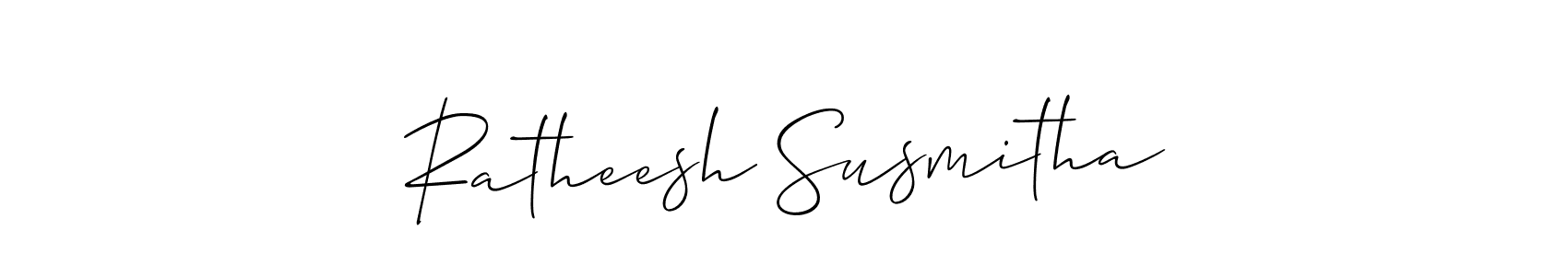 How to make Ratheesh Susmitha signature? Allison_Script is a professional autograph style. Create handwritten signature for Ratheesh Susmitha name. Ratheesh Susmitha signature style 2 images and pictures png