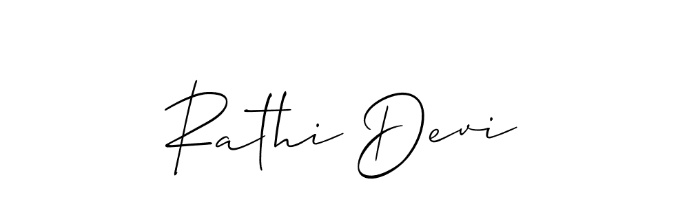 Use a signature maker to create a handwritten signature online. With this signature software, you can design (Allison_Script) your own signature for name Rathi Devi. Rathi Devi signature style 2 images and pictures png