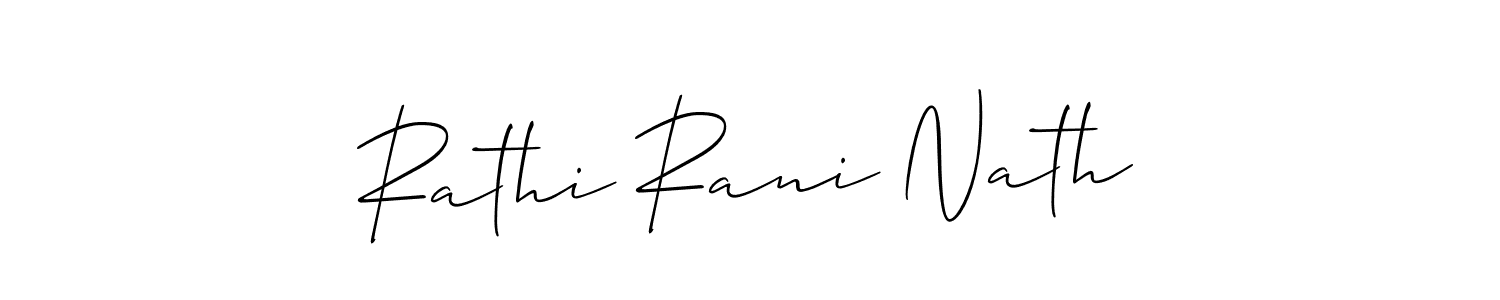 Make a short Rathi Rani Nath signature style. Manage your documents anywhere anytime using Allison_Script. Create and add eSignatures, submit forms, share and send files easily. Rathi Rani Nath signature style 2 images and pictures png