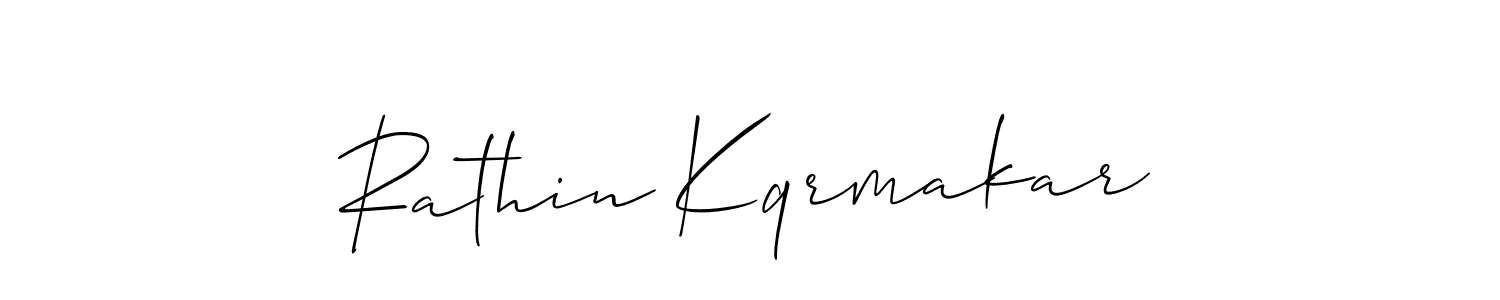 Create a beautiful signature design for name Rathin Kqrmakar. With this signature (Allison_Script) fonts, you can make a handwritten signature for free. Rathin Kqrmakar signature style 2 images and pictures png