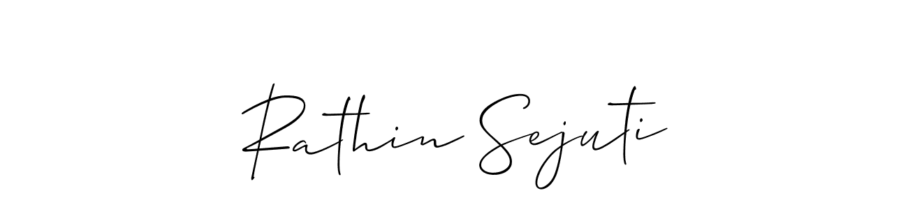 How to make Rathin Sejuti name signature. Use Allison_Script style for creating short signs online. This is the latest handwritten sign. Rathin Sejuti signature style 2 images and pictures png