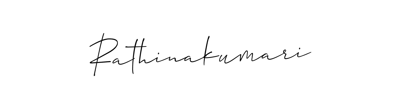 The best way (Allison_Script) to make a short signature is to pick only two or three words in your name. The name Rathinakumari include a total of six letters. For converting this name. Rathinakumari signature style 2 images and pictures png