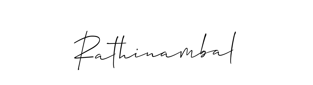 Create a beautiful signature design for name Rathinambal. With this signature (Allison_Script) fonts, you can make a handwritten signature for free. Rathinambal signature style 2 images and pictures png