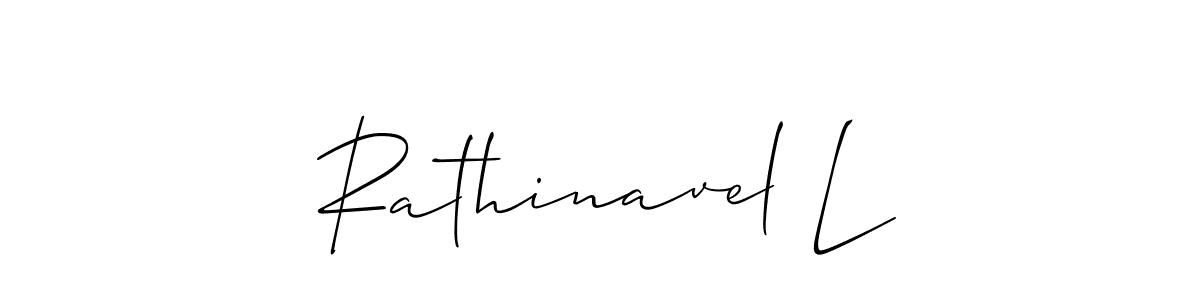 Also You can easily find your signature by using the search form. We will create Rathinavel L name handwritten signature images for you free of cost using Allison_Script sign style. Rathinavel L signature style 2 images and pictures png