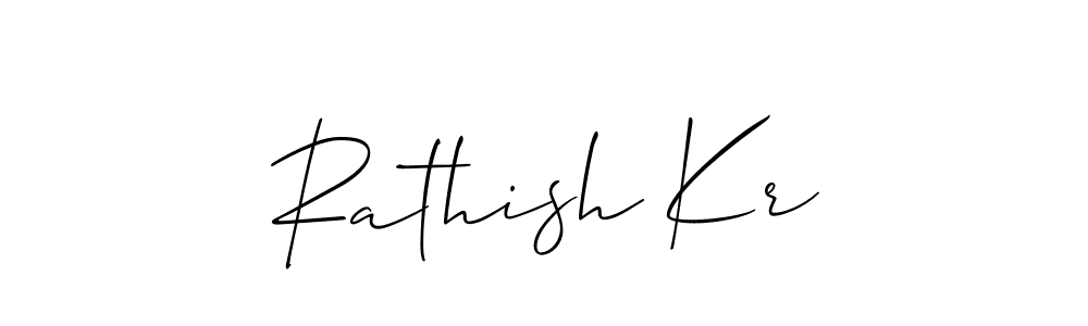 Allison_Script is a professional signature style that is perfect for those who want to add a touch of class to their signature. It is also a great choice for those who want to make their signature more unique. Get Rathish Kr name to fancy signature for free. Rathish Kr signature style 2 images and pictures png