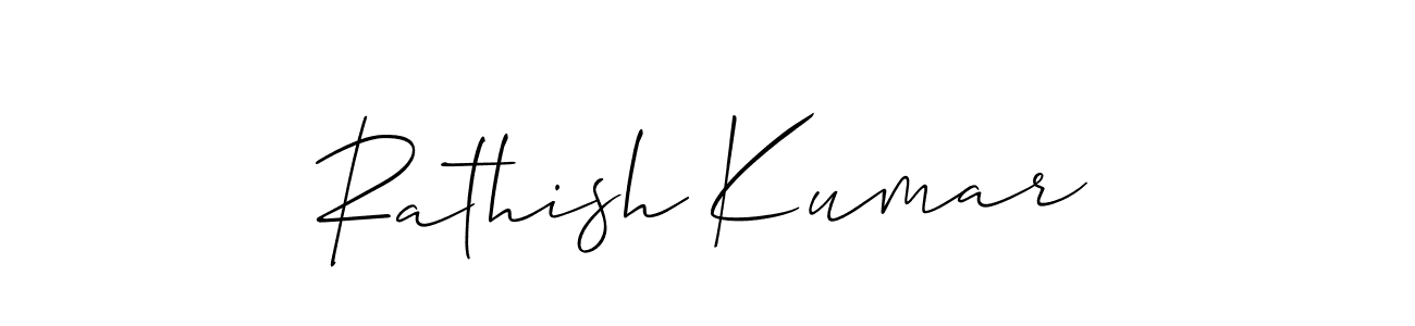 Also we have Rathish Kumar name is the best signature style. Create professional handwritten signature collection using Allison_Script autograph style. Rathish Kumar signature style 2 images and pictures png