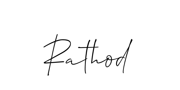 Design your own signature with our free online signature maker. With this signature software, you can create a handwritten (Allison_Script) signature for name Rathod. Rathod signature style 2 images and pictures png