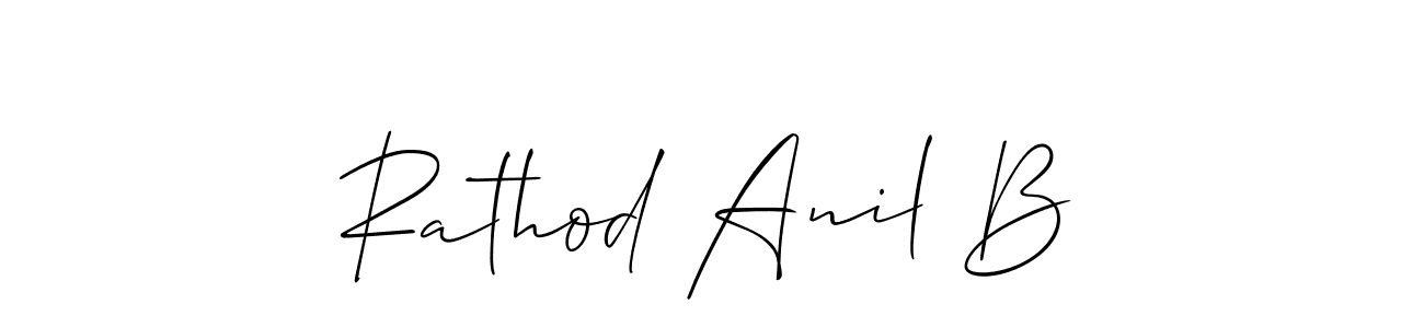 if you are searching for the best signature style for your name Rathod Anil B. so please give up your signature search. here we have designed multiple signature styles  using Allison_Script. Rathod Anil B signature style 2 images and pictures png