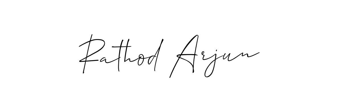 The best way (Allison_Script) to make a short signature is to pick only two or three words in your name. The name Rathod Arjun include a total of six letters. For converting this name. Rathod Arjun signature style 2 images and pictures png