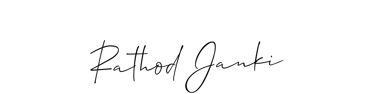 Design your own signature with our free online signature maker. With this signature software, you can create a handwritten (Allison_Script) signature for name Rathod Janki. Rathod Janki signature style 2 images and pictures png