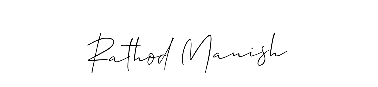 The best way (Allison_Script) to make a short signature is to pick only two or three words in your name. The name Rathod Manish include a total of six letters. For converting this name. Rathod Manish signature style 2 images and pictures png