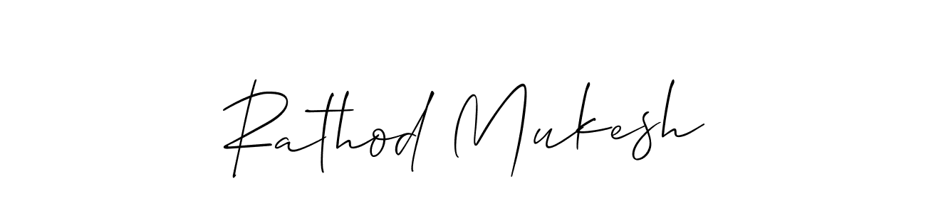 Make a beautiful signature design for name Rathod Mukesh. With this signature (Allison_Script) style, you can create a handwritten signature for free. Rathod Mukesh signature style 2 images and pictures png