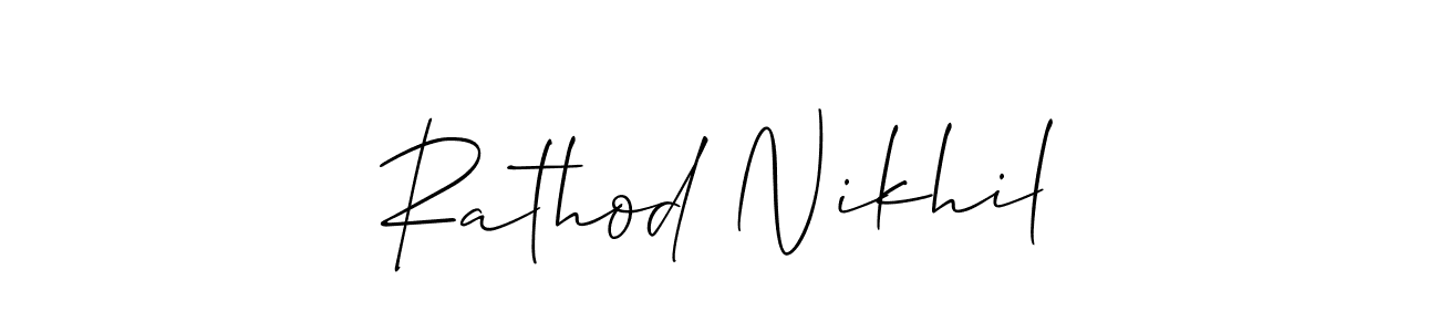 Rathod Nikhil stylish signature style. Best Handwritten Sign (Allison_Script) for my name. Handwritten Signature Collection Ideas for my name Rathod Nikhil. Rathod Nikhil signature style 2 images and pictures png