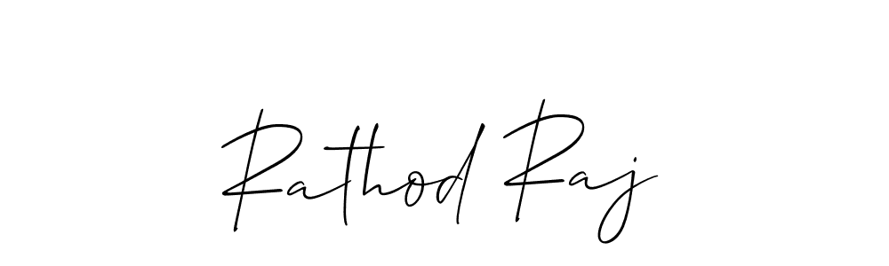 Use a signature maker to create a handwritten signature online. With this signature software, you can design (Allison_Script) your own signature for name Rathod Raj. Rathod Raj signature style 2 images and pictures png