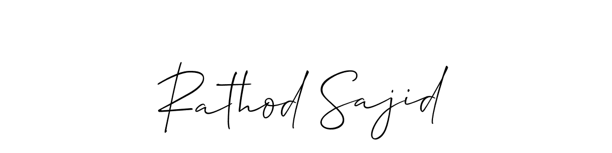 You can use this online signature creator to create a handwritten signature for the name Rathod Sajid. This is the best online autograph maker. Rathod Sajid signature style 2 images and pictures png