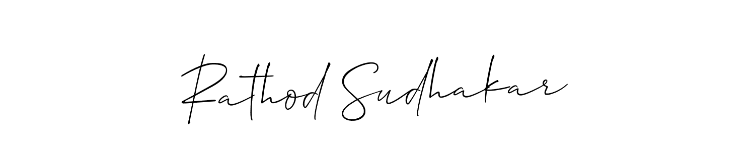 Use a signature maker to create a handwritten signature online. With this signature software, you can design (Allison_Script) your own signature for name Rathod Sudhakar. Rathod Sudhakar signature style 2 images and pictures png