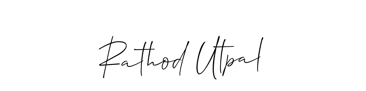 Make a beautiful signature design for name Rathod Utpal. With this signature (Allison_Script) style, you can create a handwritten signature for free. Rathod Utpal signature style 2 images and pictures png