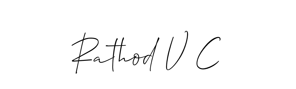 How to make Rathod V C signature? Allison_Script is a professional autograph style. Create handwritten signature for Rathod V C name. Rathod V C signature style 2 images and pictures png