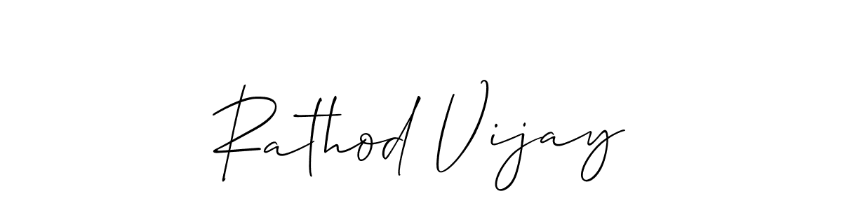 How to make Rathod Vijay name signature. Use Allison_Script style for creating short signs online. This is the latest handwritten sign. Rathod Vijay signature style 2 images and pictures png