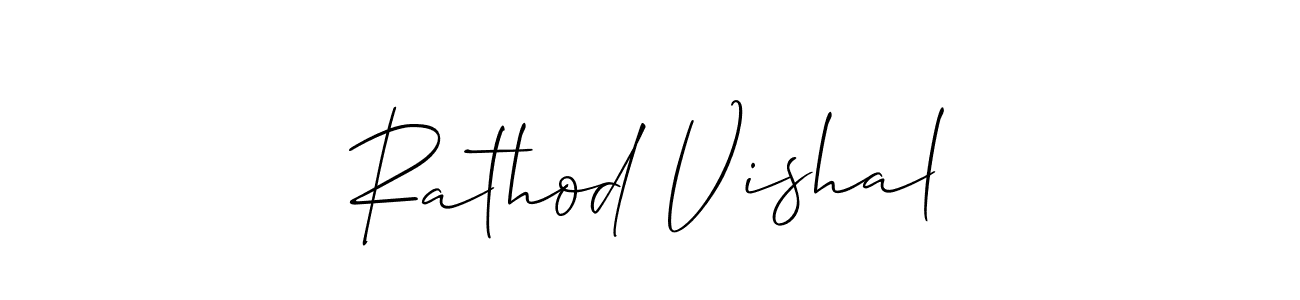 Use a signature maker to create a handwritten signature online. With this signature software, you can design (Allison_Script) your own signature for name Rathod Vishal. Rathod Vishal signature style 2 images and pictures png