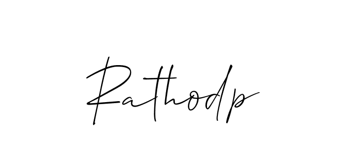 Create a beautiful signature design for name Rathodp. With this signature (Allison_Script) fonts, you can make a handwritten signature for free. Rathodp signature style 2 images and pictures png