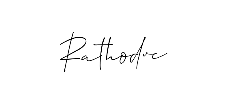 Use a signature maker to create a handwritten signature online. With this signature software, you can design (Allison_Script) your own signature for name Rathodvc. Rathodvc signature style 2 images and pictures png