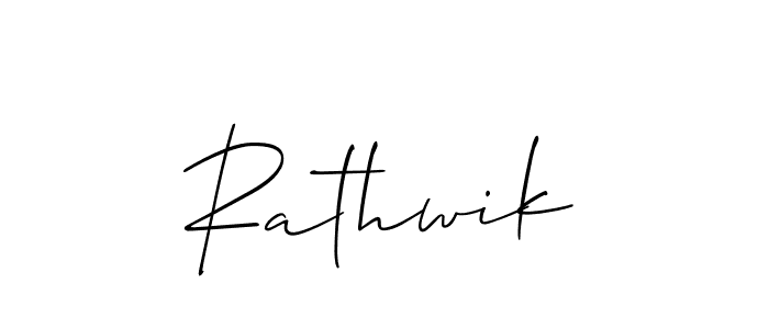 Use a signature maker to create a handwritten signature online. With this signature software, you can design (Allison_Script) your own signature for name Rathwik. Rathwik signature style 2 images and pictures png