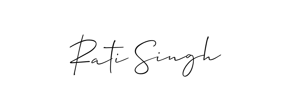 The best way (Allison_Script) to make a short signature is to pick only two or three words in your name. The name Rati Singh include a total of six letters. For converting this name. Rati Singh signature style 2 images and pictures png