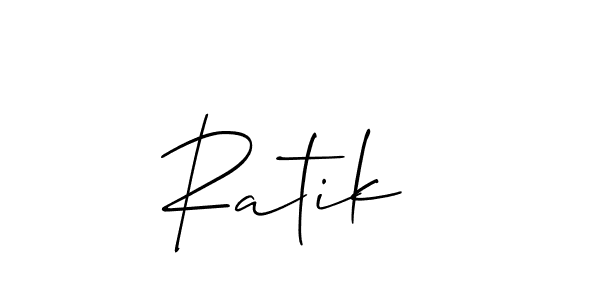 Use a signature maker to create a handwritten signature online. With this signature software, you can design (Allison_Script) your own signature for name Ratik . Ratik  signature style 2 images and pictures png