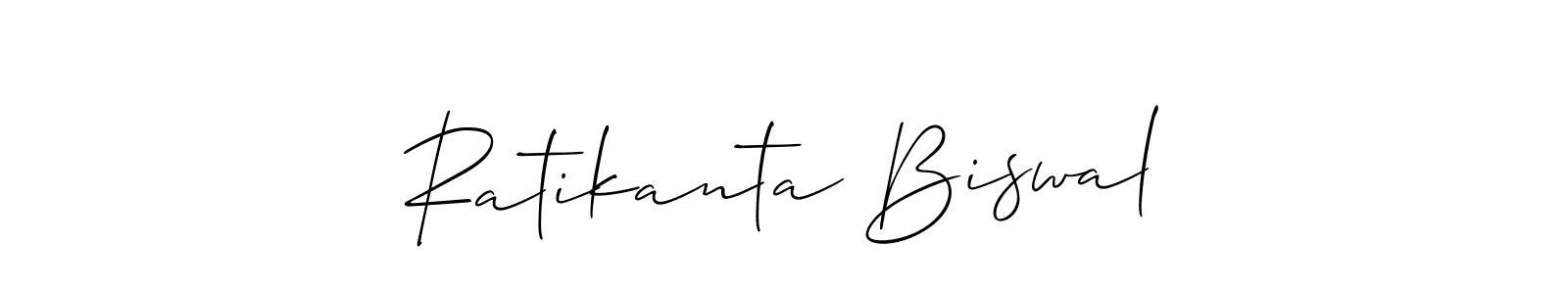 Allison_Script is a professional signature style that is perfect for those who want to add a touch of class to their signature. It is also a great choice for those who want to make their signature more unique. Get Ratikanta Biswal name to fancy signature for free. Ratikanta Biswal signature style 2 images and pictures png