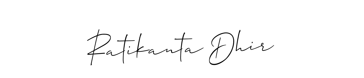 if you are searching for the best signature style for your name Ratikanta Dhir. so please give up your signature search. here we have designed multiple signature styles  using Allison_Script. Ratikanta Dhir signature style 2 images and pictures png