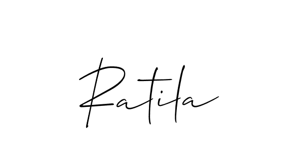 The best way (Allison_Script) to make a short signature is to pick only two or three words in your name. The name Ratila include a total of six letters. For converting this name. Ratila signature style 2 images and pictures png