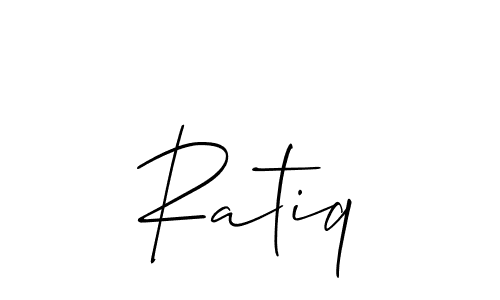 Create a beautiful signature design for name Ratiq. With this signature (Allison_Script) fonts, you can make a handwritten signature for free. Ratiq signature style 2 images and pictures png