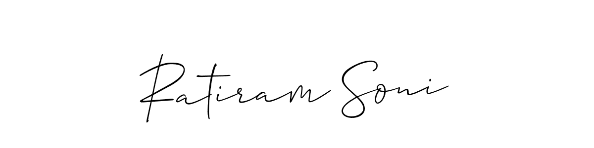 Create a beautiful signature design for name Ratiram Soni. With this signature (Allison_Script) fonts, you can make a handwritten signature for free. Ratiram Soni signature style 2 images and pictures png