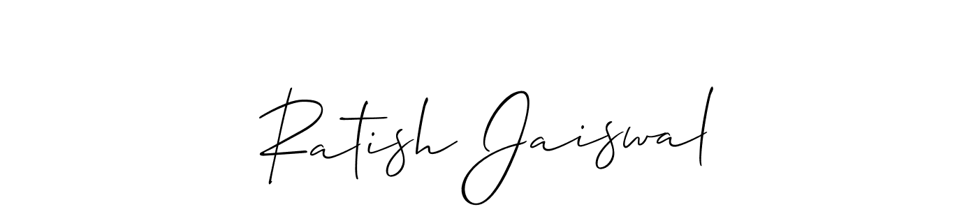 Also You can easily find your signature by using the search form. We will create Ratish Jaiswal name handwritten signature images for you free of cost using Allison_Script sign style. Ratish Jaiswal signature style 2 images and pictures png