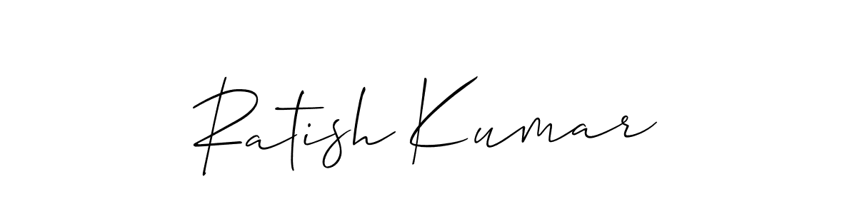 Use a signature maker to create a handwritten signature online. With this signature software, you can design (Allison_Script) your own signature for name Ratish Kumar. Ratish Kumar signature style 2 images and pictures png