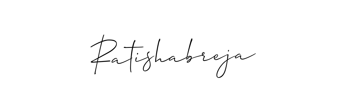 Allison_Script is a professional signature style that is perfect for those who want to add a touch of class to their signature. It is also a great choice for those who want to make their signature more unique. Get Ratishabreja name to fancy signature for free. Ratishabreja signature style 2 images and pictures png