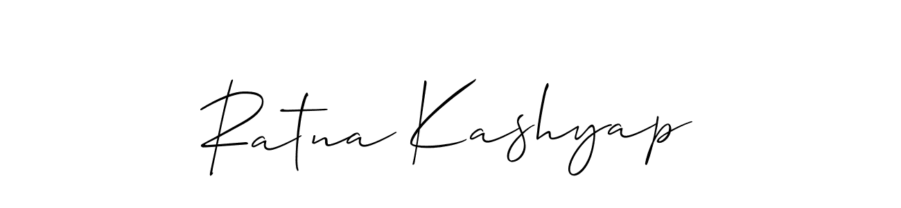 if you are searching for the best signature style for your name Ratna Kashyap. so please give up your signature search. here we have designed multiple signature styles  using Allison_Script. Ratna Kashyap signature style 2 images and pictures png